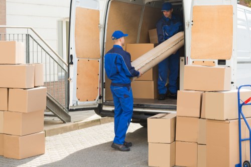 Man with van assisting in office removal