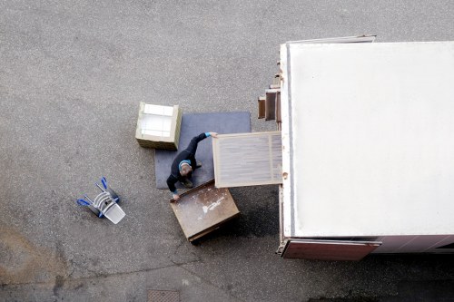 Corporate removal truck transporting furniture
