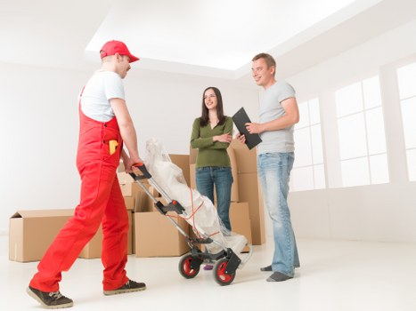 Man and Van team assisting with corporate office move