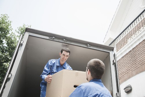 Office furniture being moved